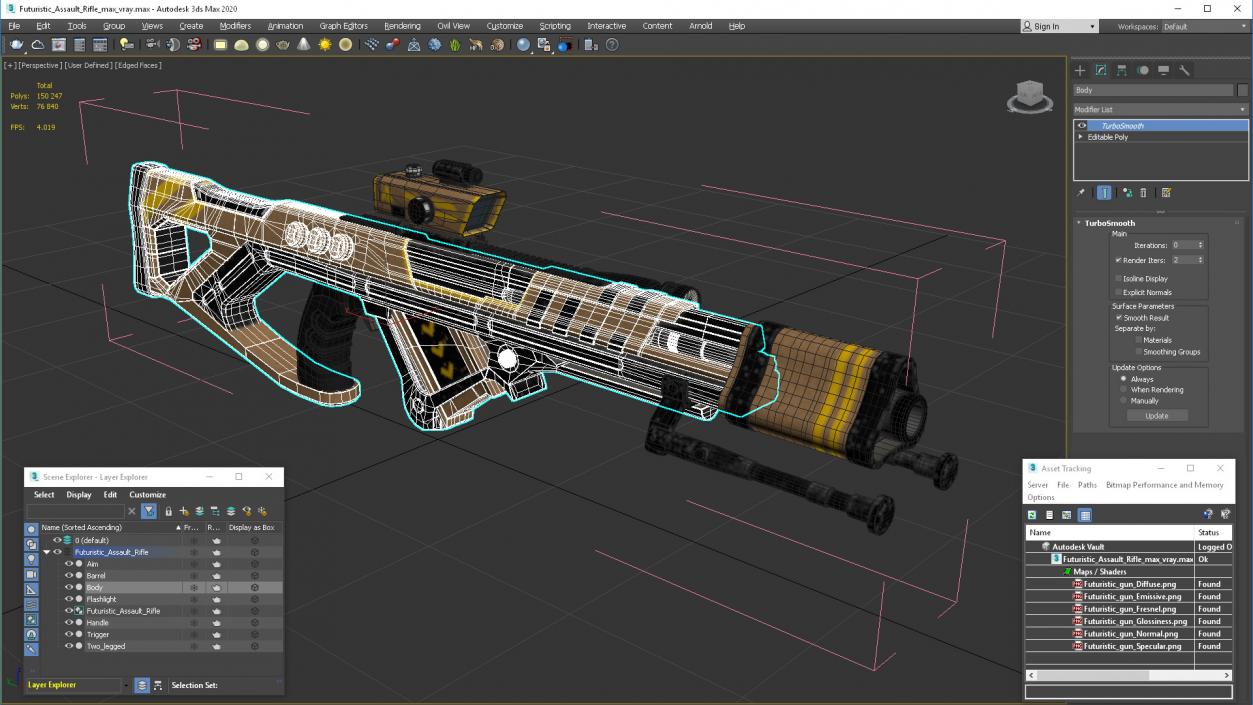 3D Futuristic Assault Rifle 2