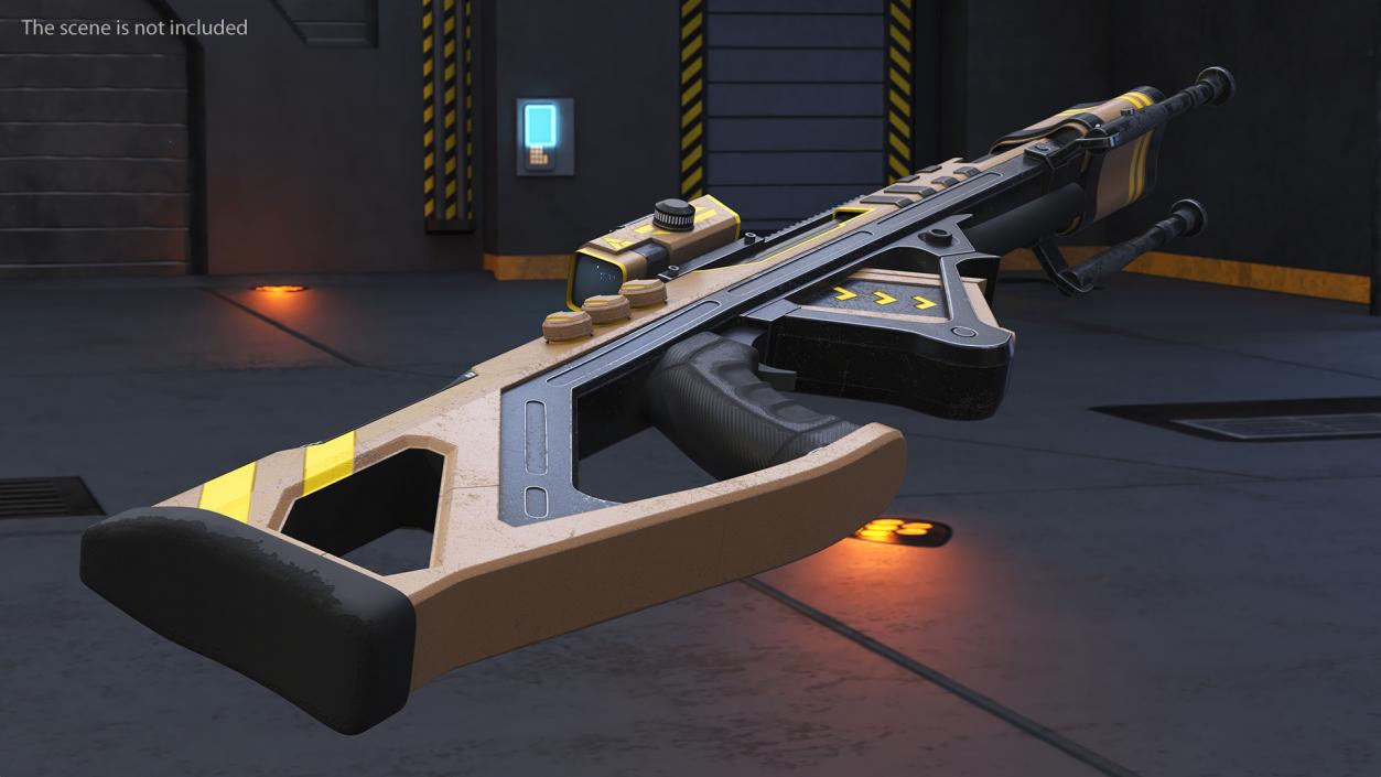 3D Futuristic Assault Rifle 2