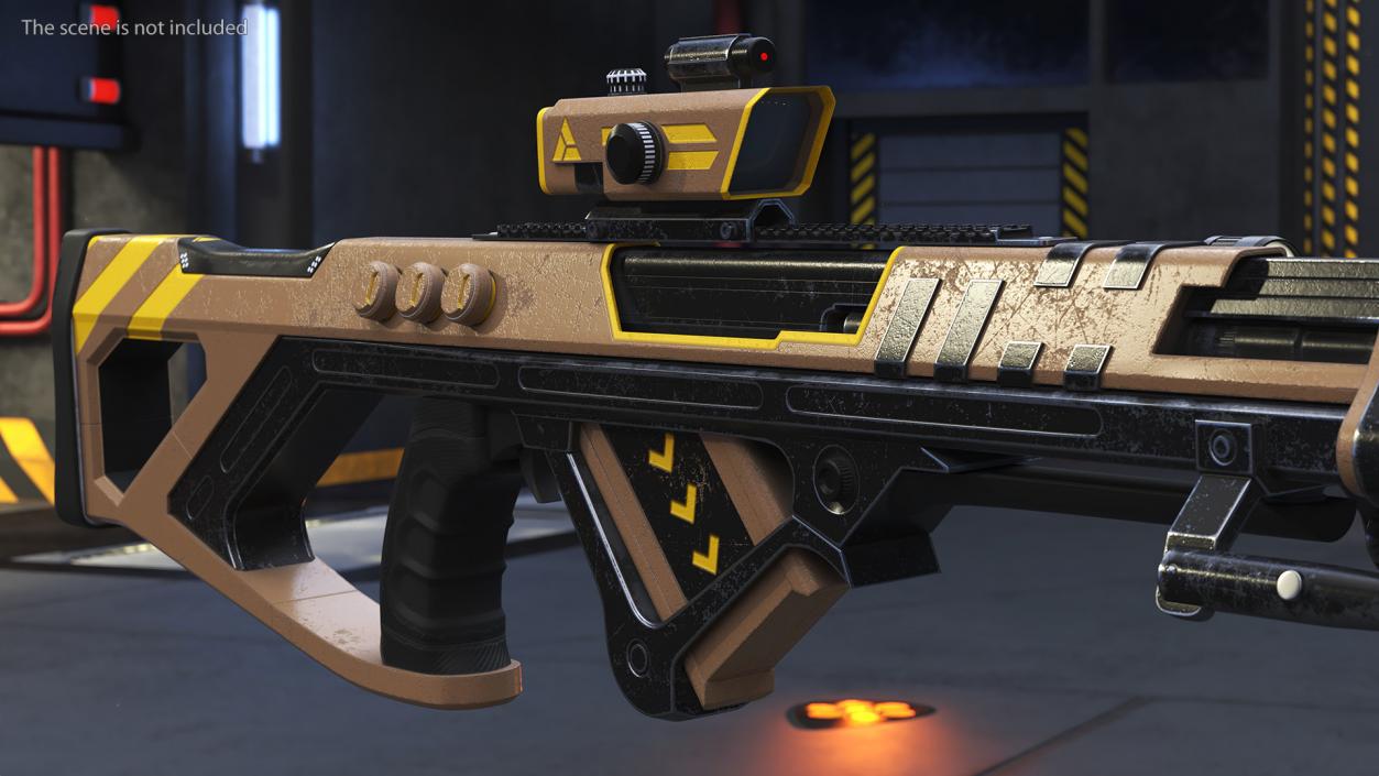 3D Futuristic Assault Rifle 2