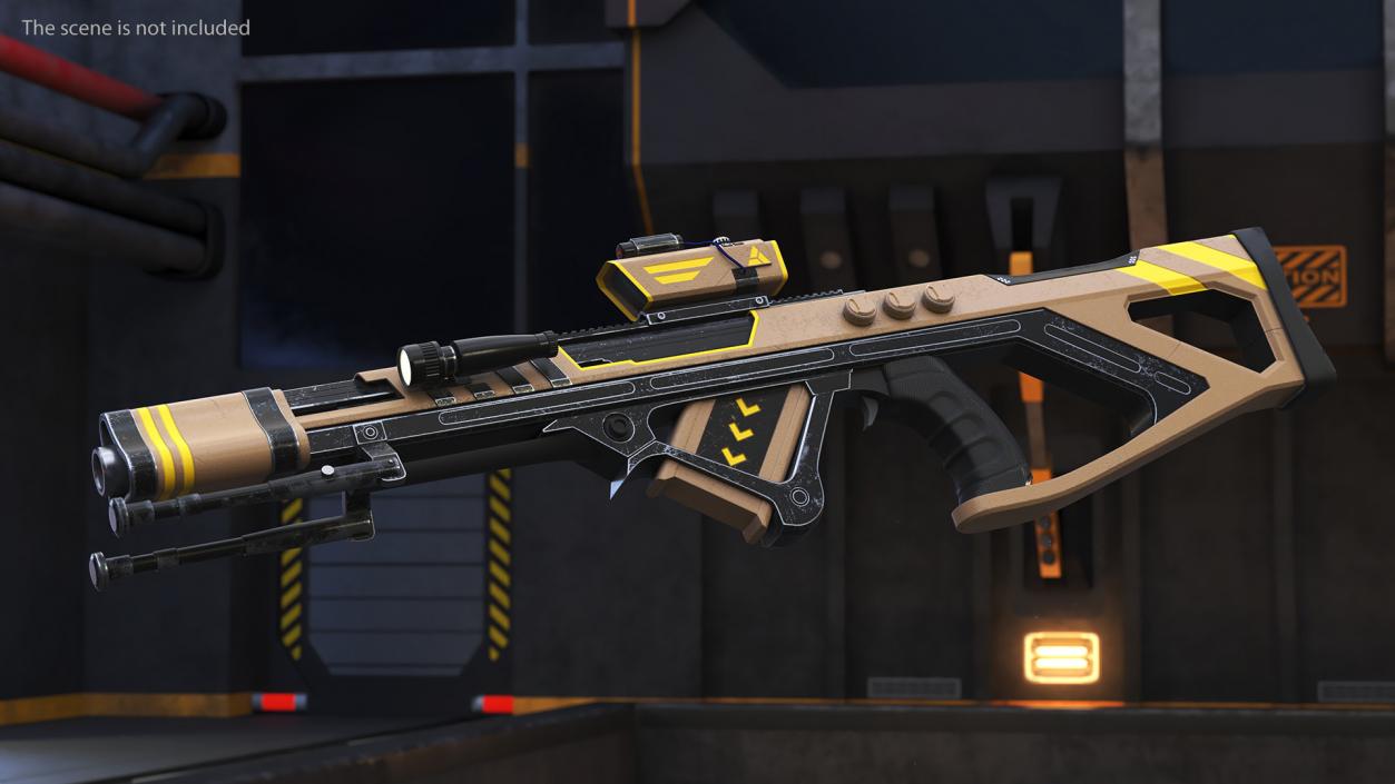 3D Futuristic Assault Rifle 2