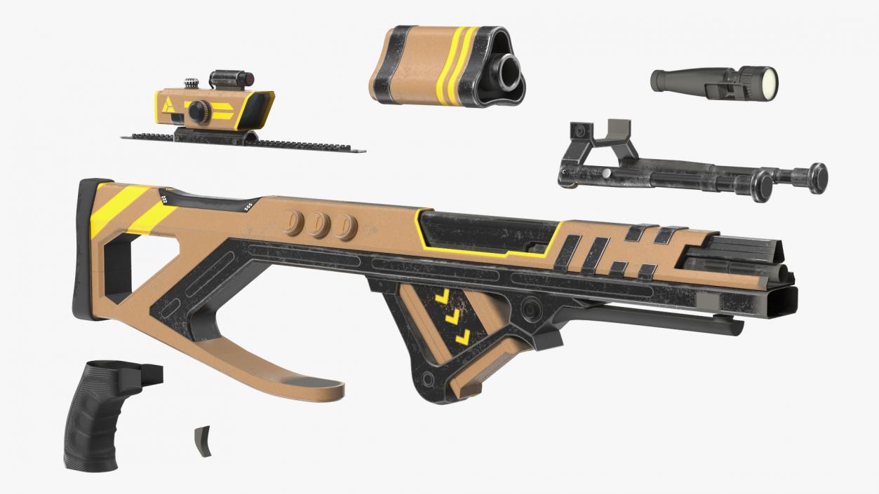 3D Futuristic Assault Rifle 2