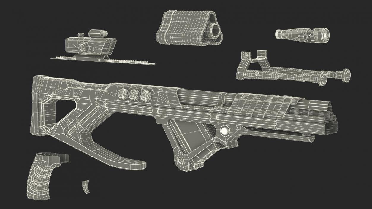 3D Futuristic Assault Rifle 2