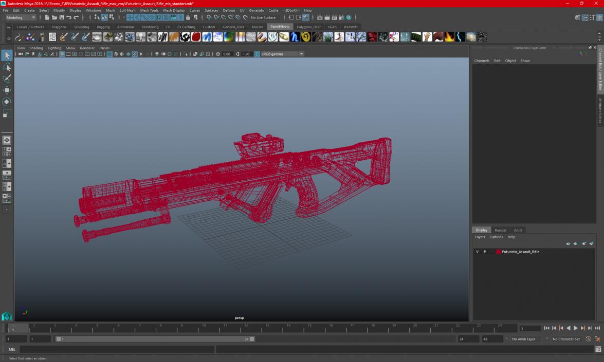 3D Futuristic Assault Rifle 2