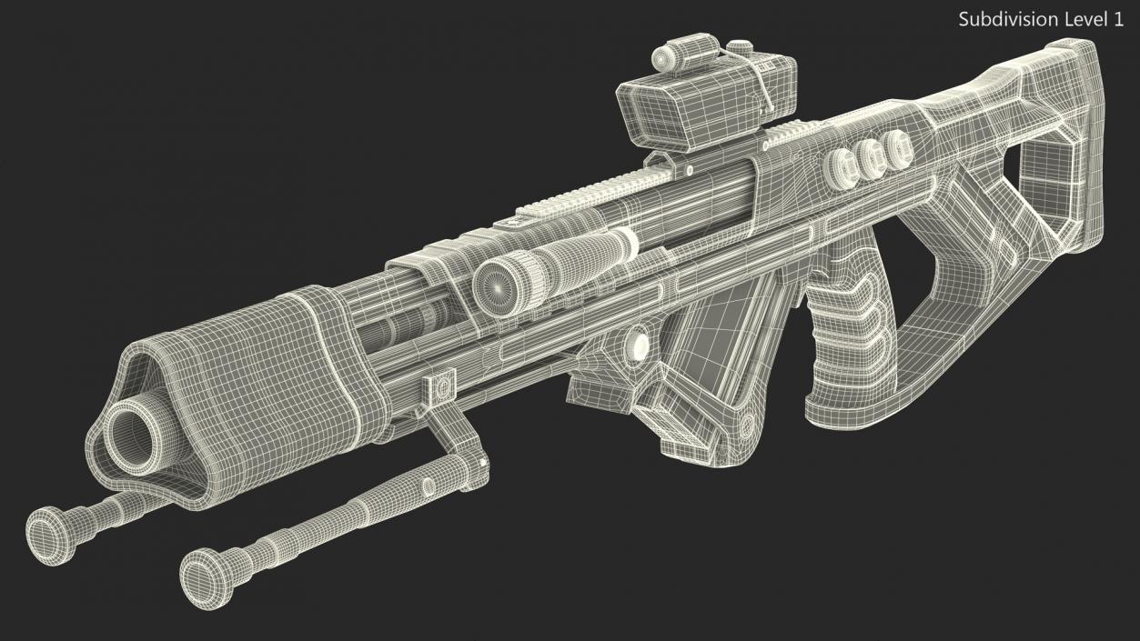 3D Futuristic Assault Rifle 2