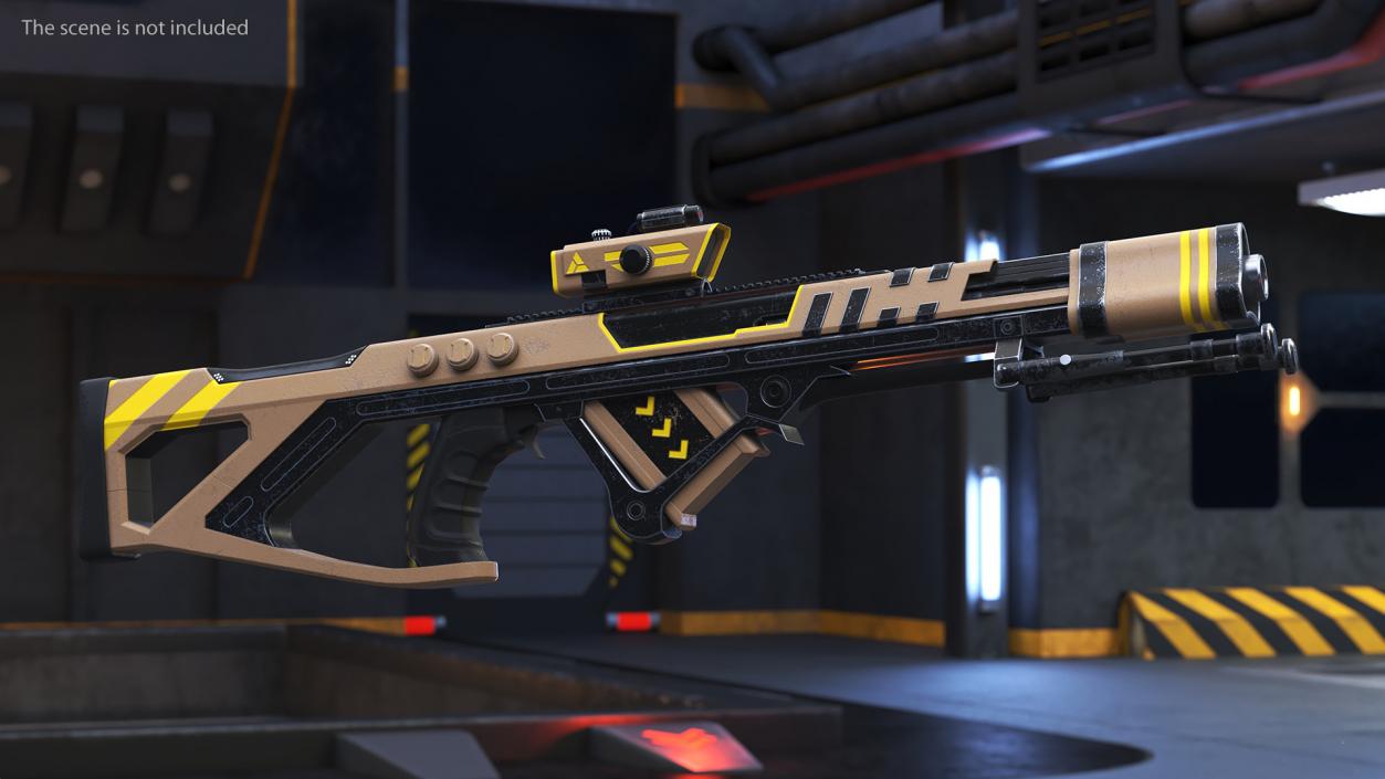 3D Futuristic Assault Rifle 2