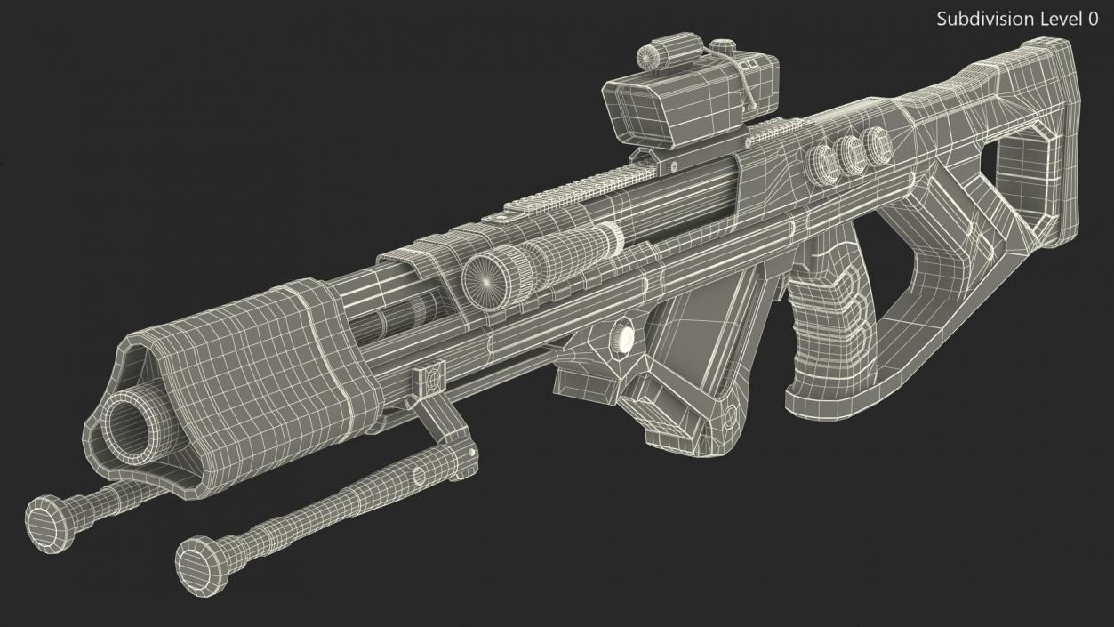 3D Futuristic Assault Rifle 2