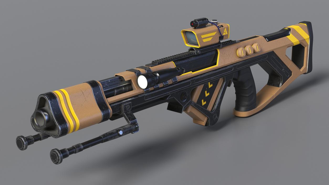 3D Futuristic Assault Rifle 2