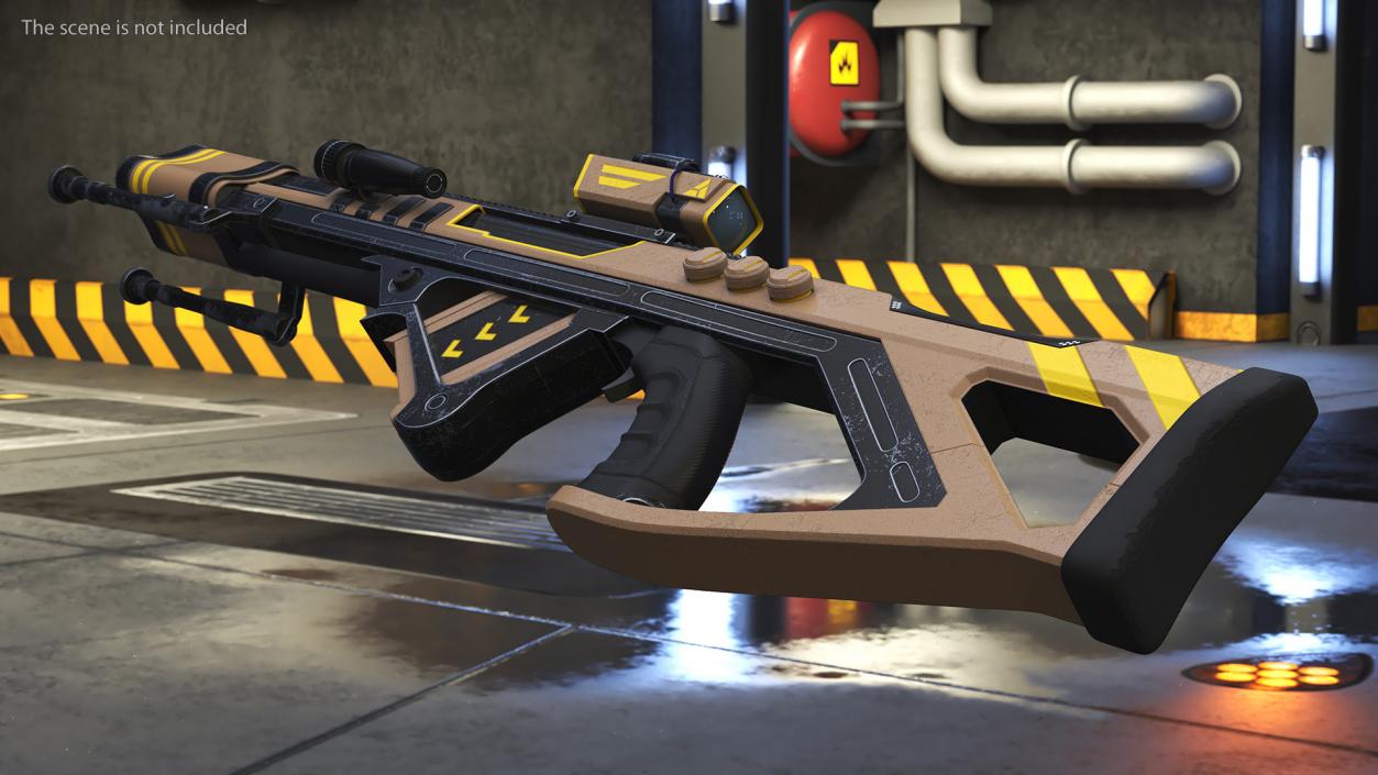 3D Futuristic Assault Rifle 2