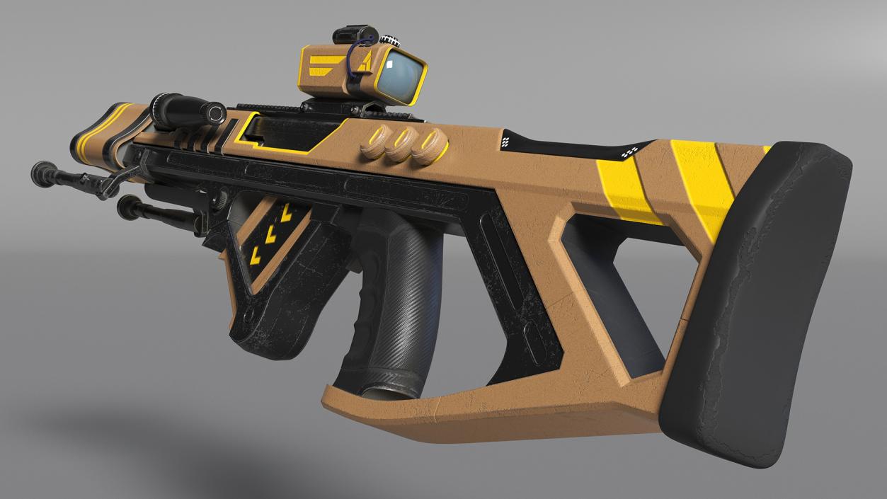 3D Futuristic Assault Rifle 2