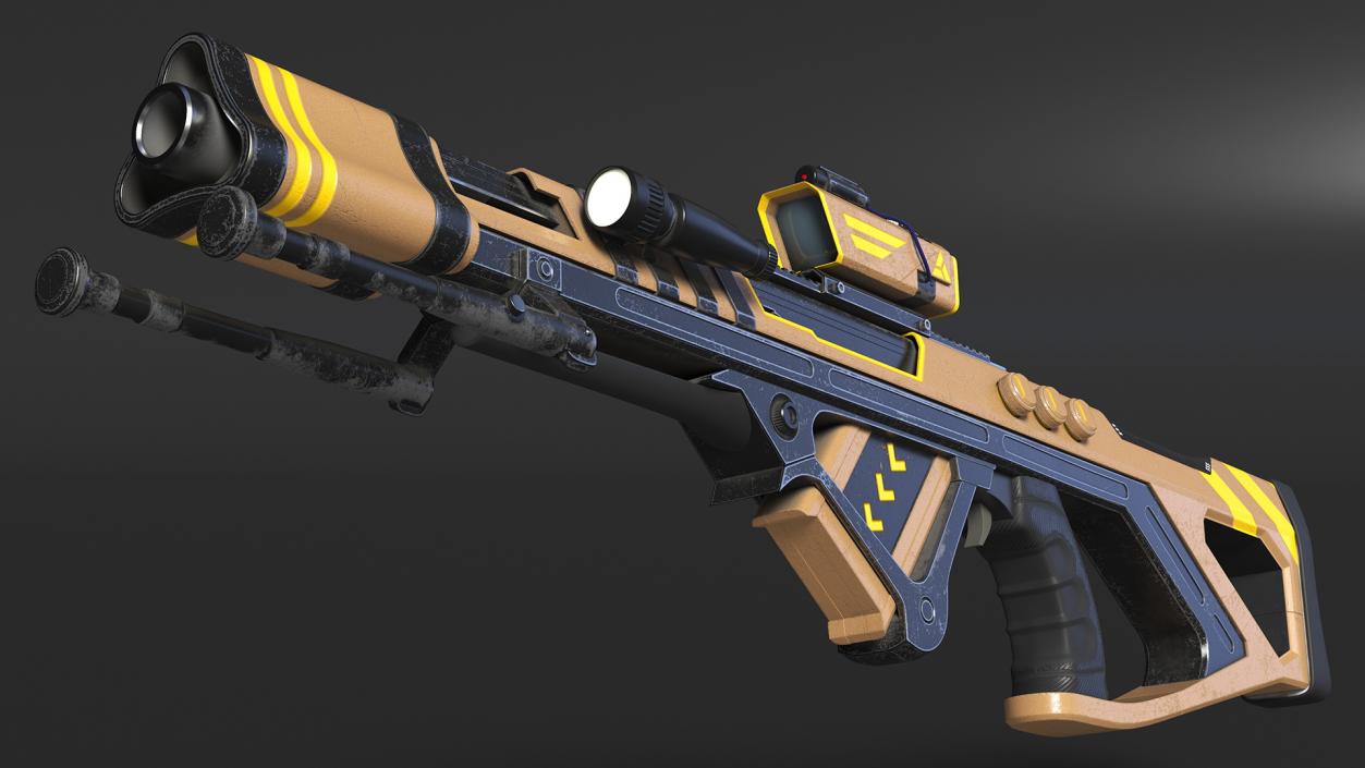 3D Futuristic Assault Rifle 2