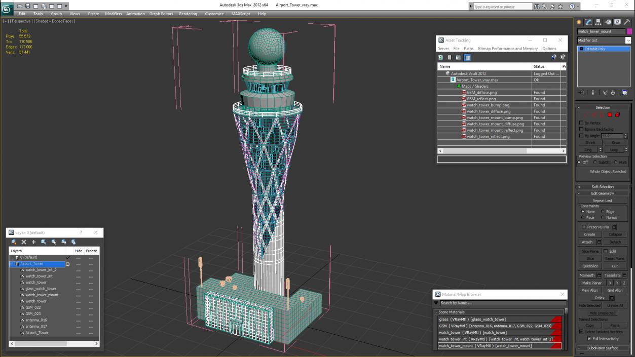 3D Airport Tower model