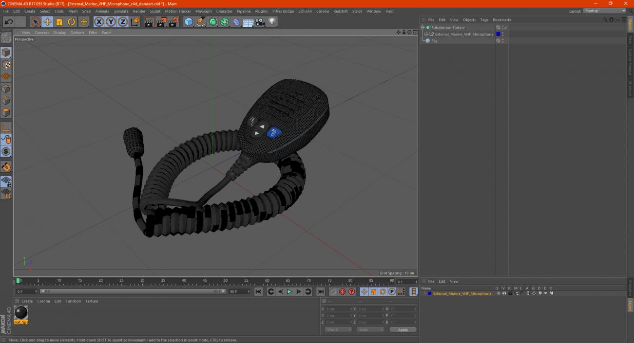 3D model External Marine VHF Microphone