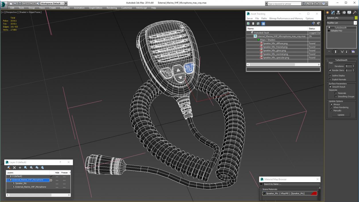 3D model External Marine VHF Microphone