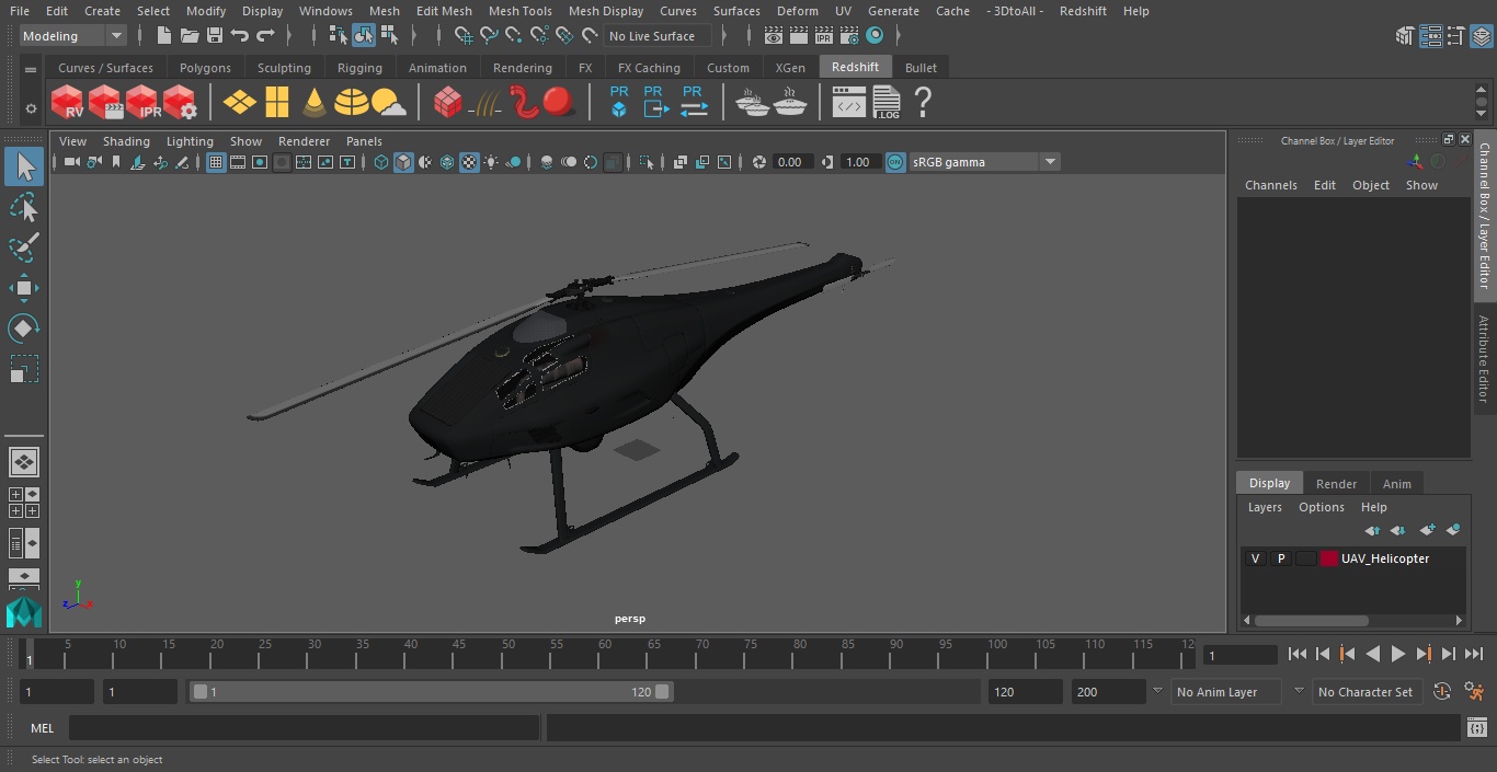 UAV Helicopter 3D model