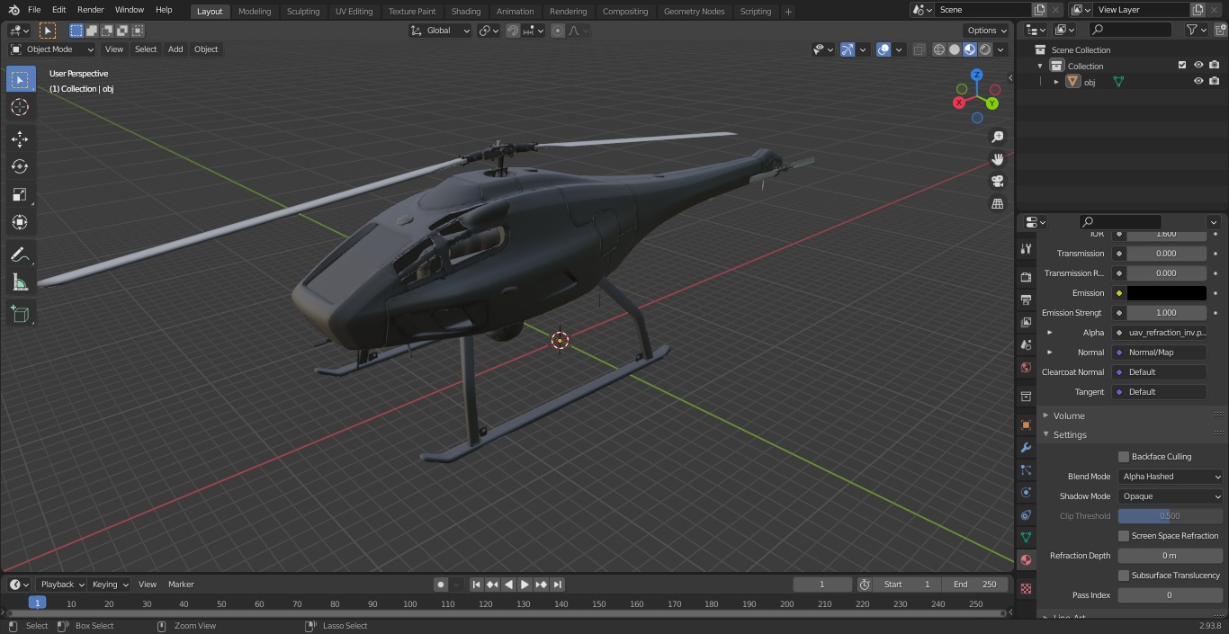 UAV Helicopter 3D model