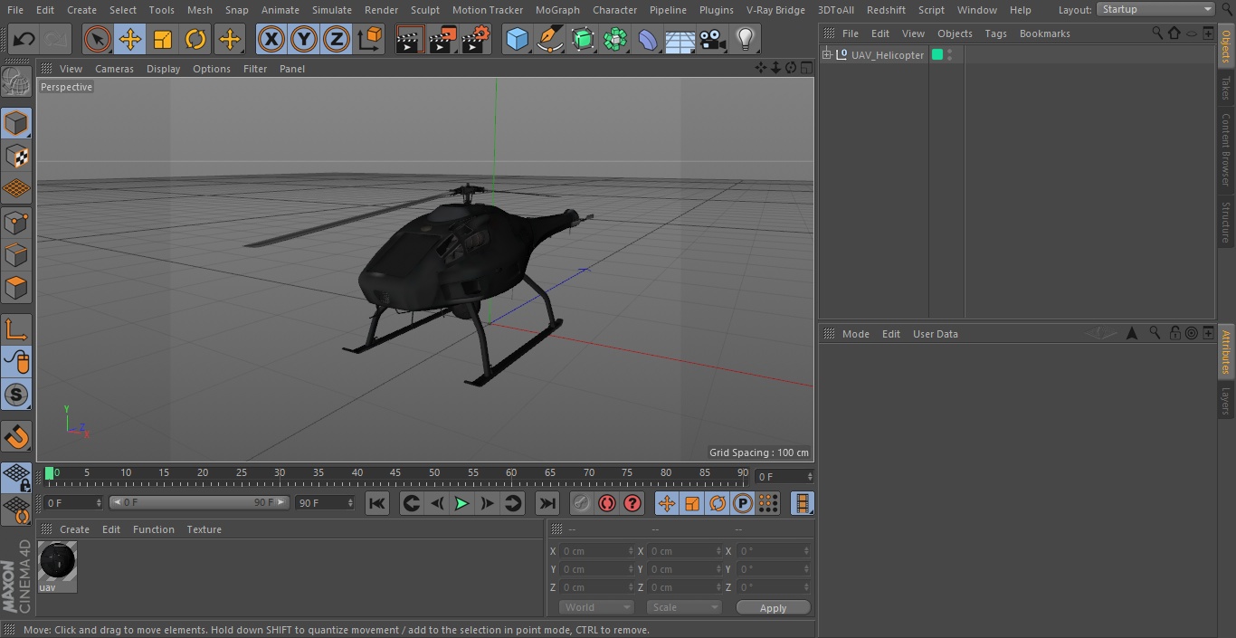 UAV Helicopter 3D model