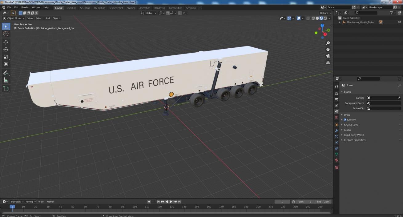 3D model Minuteman Missile Trailer