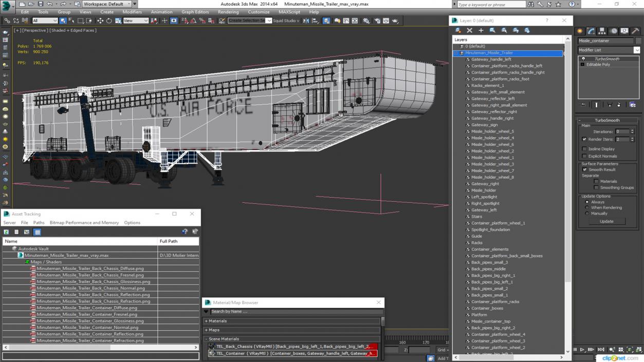 3D model Minuteman Missile Trailer