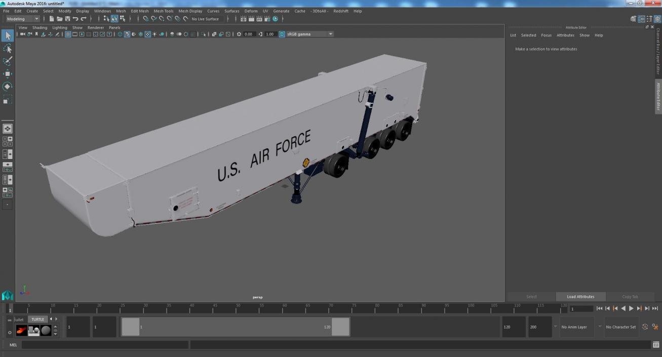 3D model Minuteman Missile Trailer