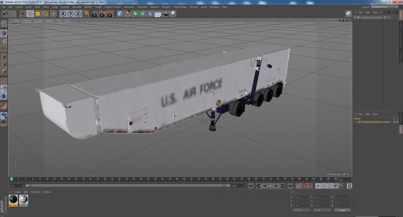 3D model Minuteman Missile Trailer