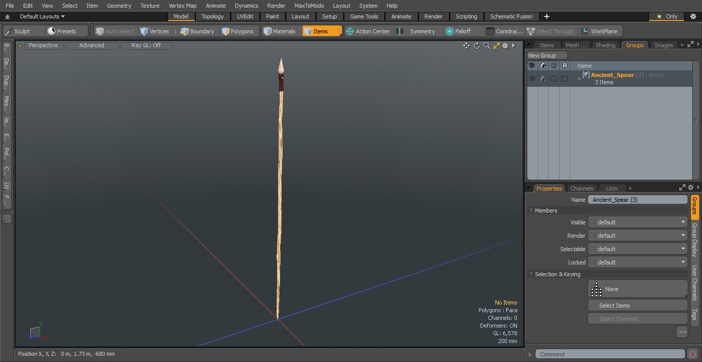 3D Ancient Spear model