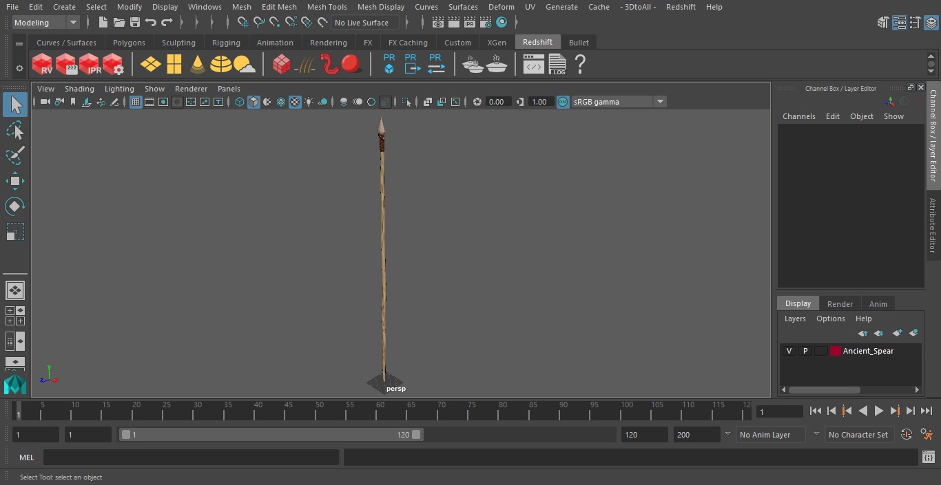 3D Ancient Spear model