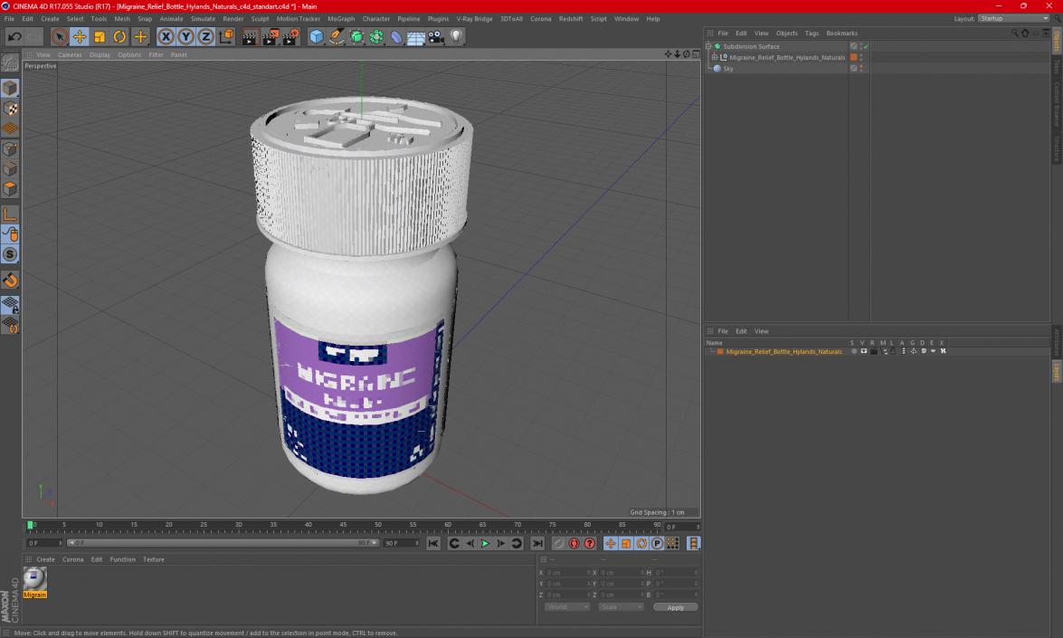 Migraine Relief Bottle Hylands Naturals 3D model