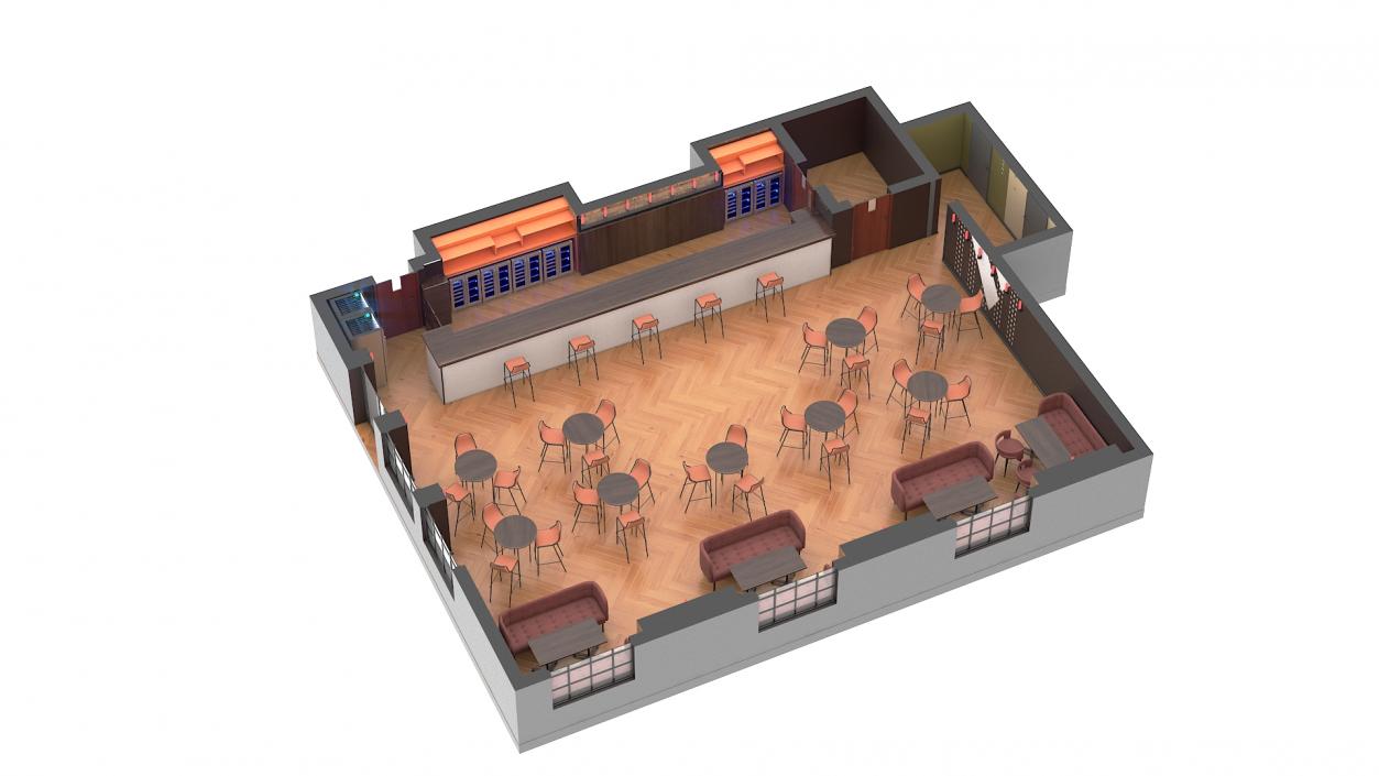 Interior of an Empty Bar 3D model