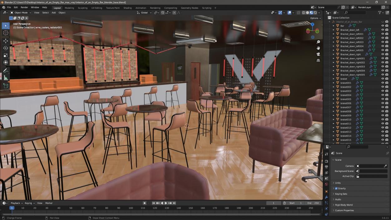 Interior of an Empty Bar 3D model