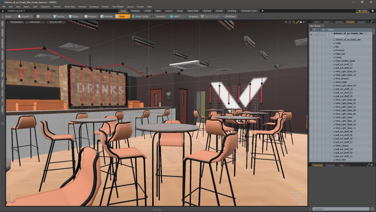 Interior of an Empty Bar 3D model