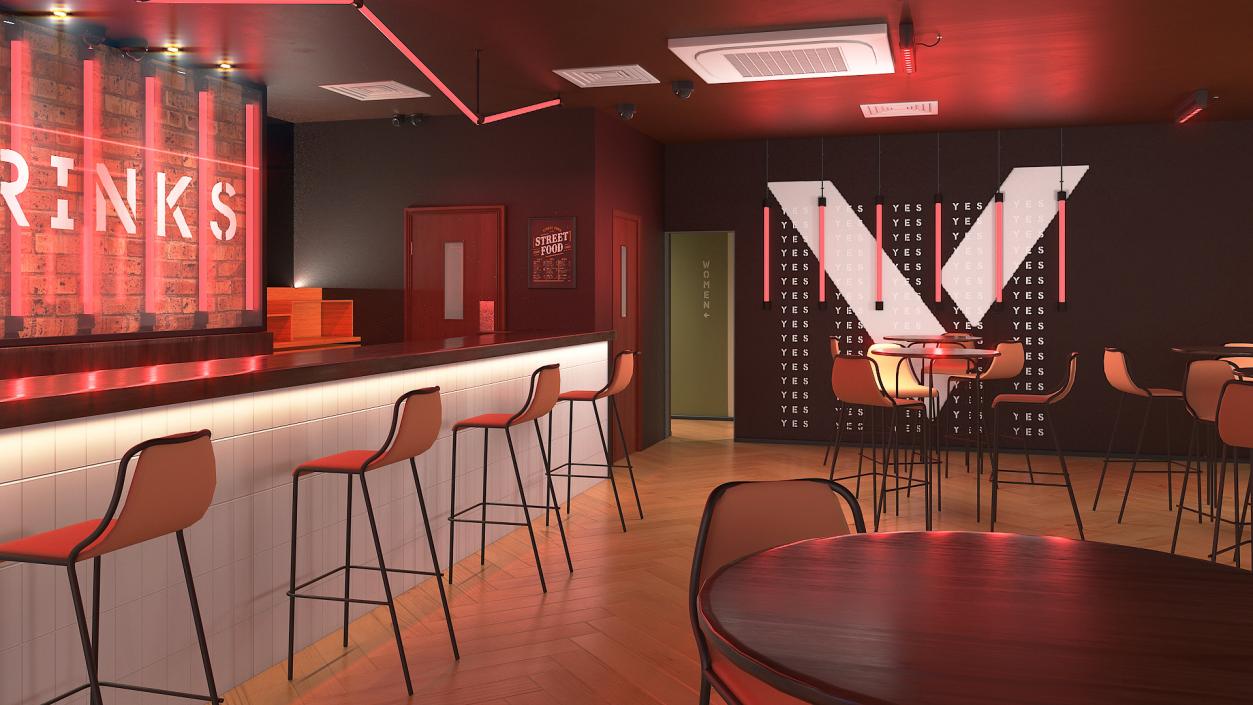 Interior of an Empty Bar 3D model