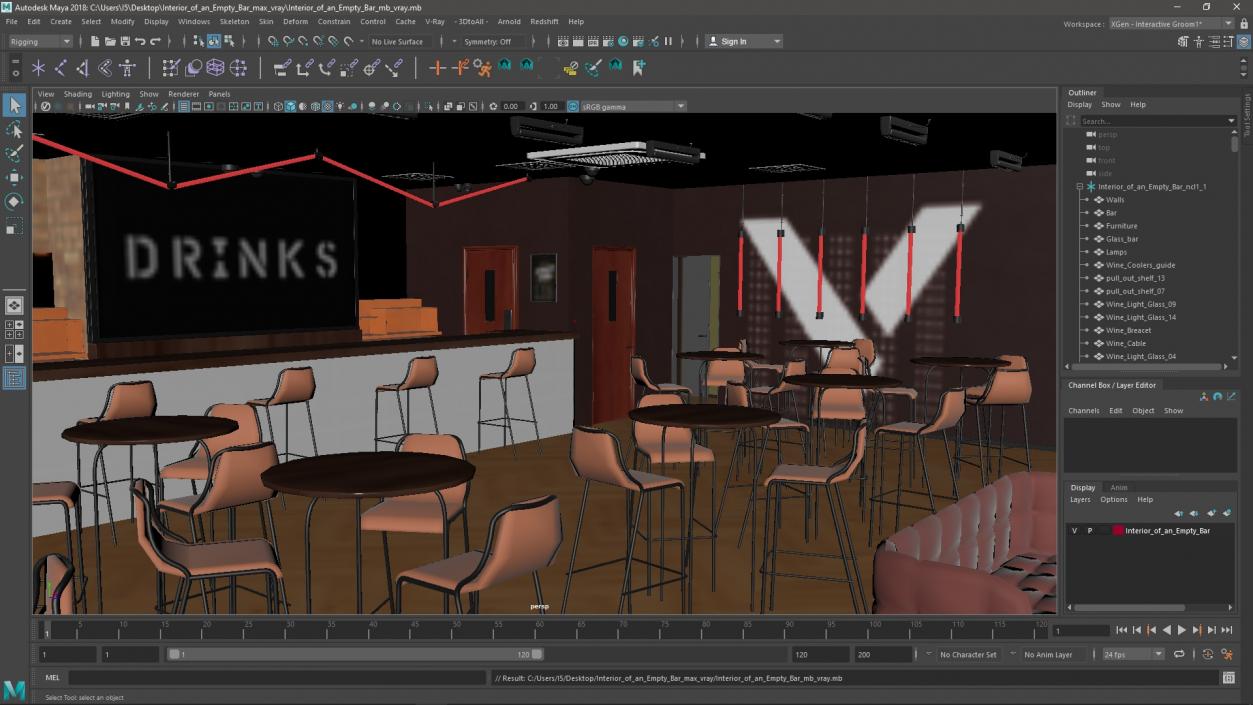 Interior of an Empty Bar 3D model