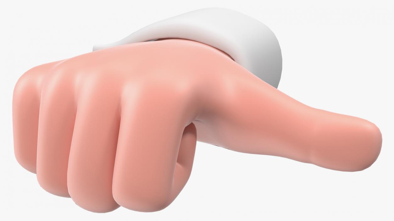 3D Cartoon Man Hand Thumbs-Down Gesture