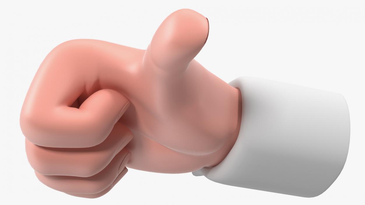 3D Cartoon Man Hand Thumbs-Down Gesture