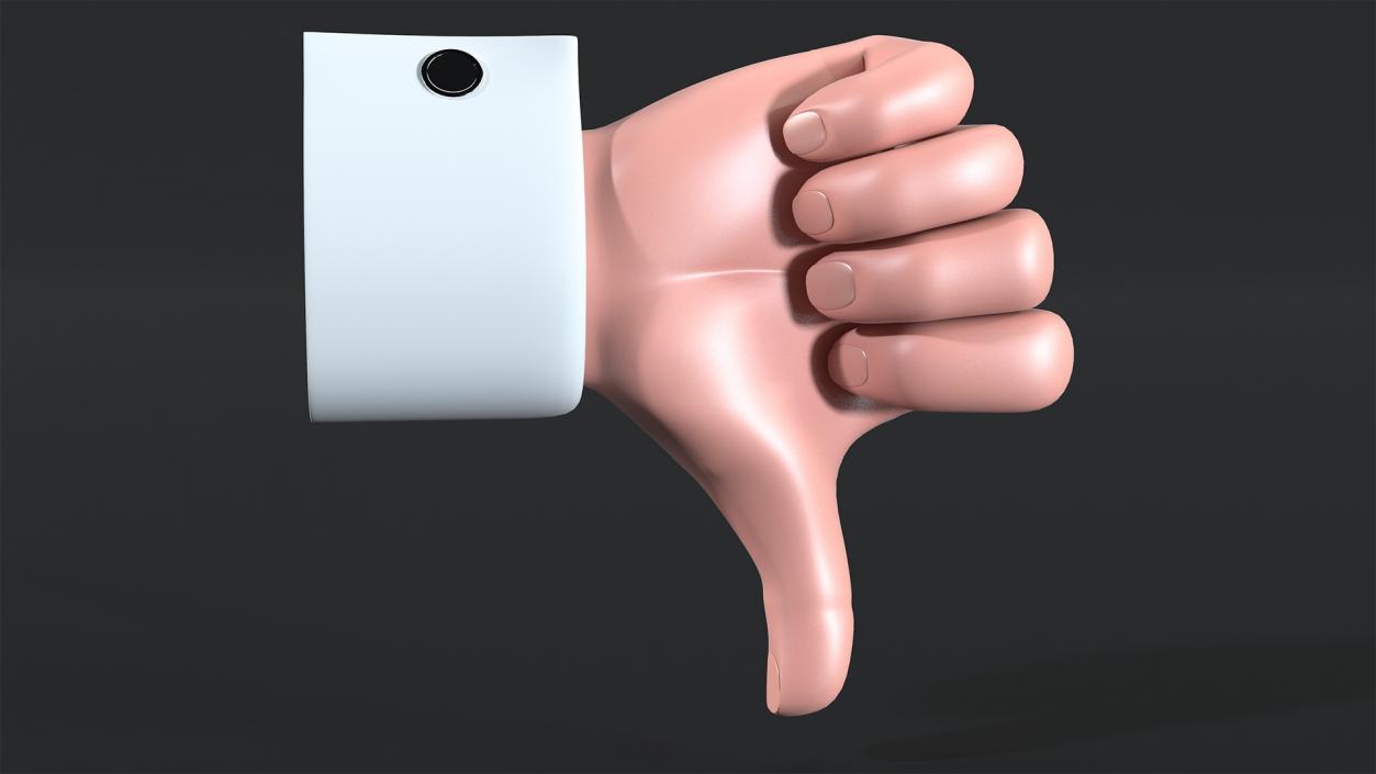 3D Cartoon Man Hand Thumbs-Down Gesture