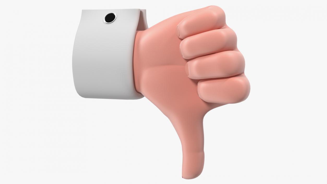 3D Cartoon Man Hand Thumbs-Down Gesture