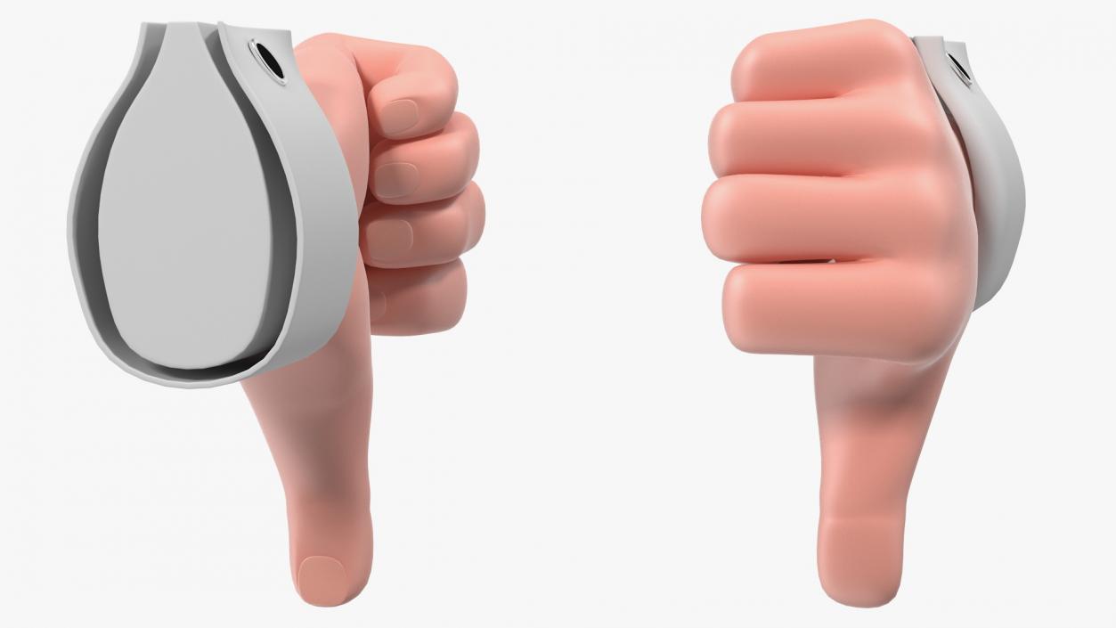 3D Cartoon Man Hand Thumbs-Down Gesture