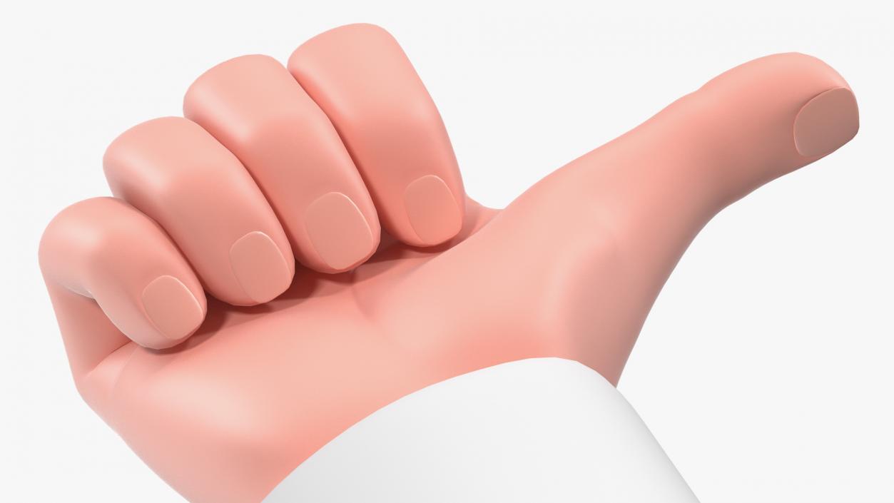 3D Cartoon Man Hand Thumbs-Down Gesture