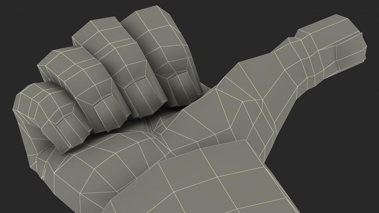 3D Cartoon Man Hand Thumbs-Down Gesture