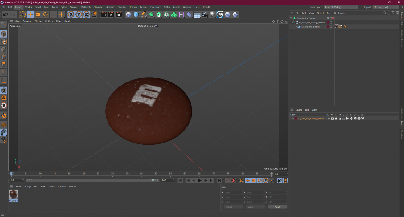 3D model M and Ms Candy Brown
