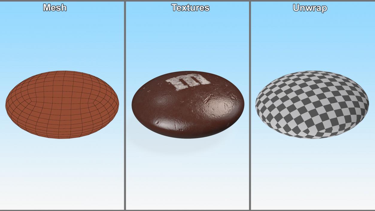 3D model M and Ms Candy Brown