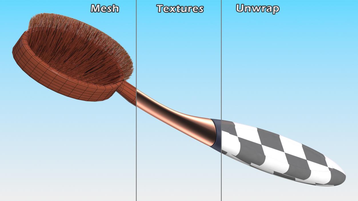 Concealer Oval Brush Fur 3D model