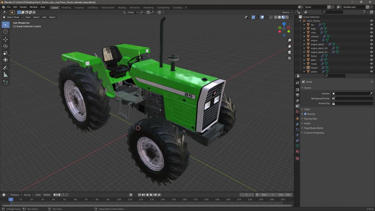 Farm Tractor 2 3D model