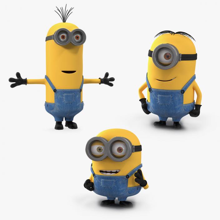 3D model Rigged Minions Collection