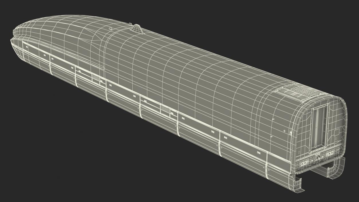 3D model Red Maglev Bullet Train Engine