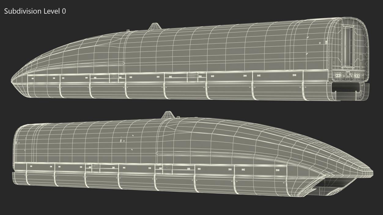 3D model Red Maglev Bullet Train Engine