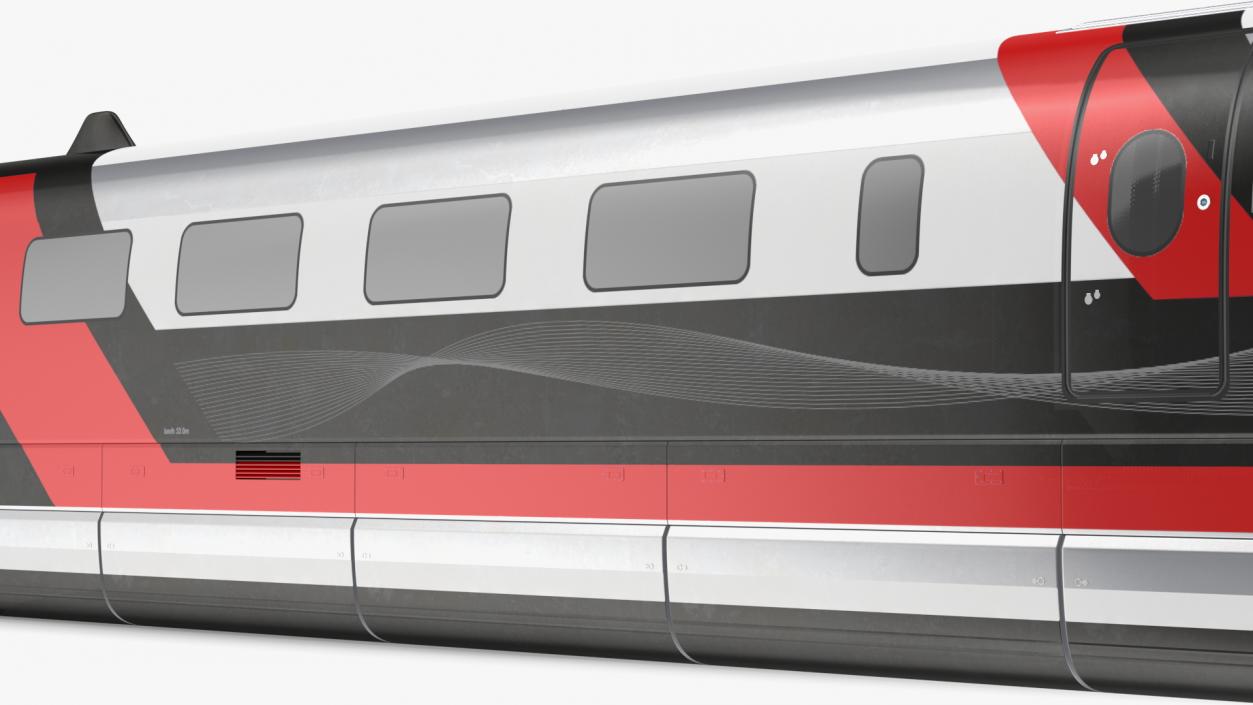 3D model Red Maglev Bullet Train Engine