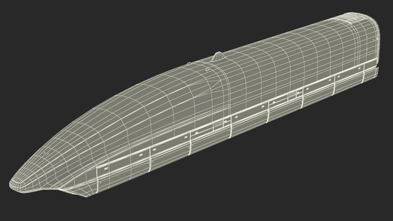 3D model Red Maglev Bullet Train Engine