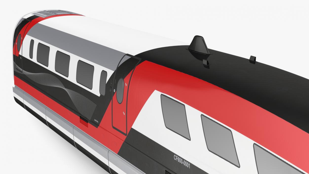 3D model Red Maglev Bullet Train Engine