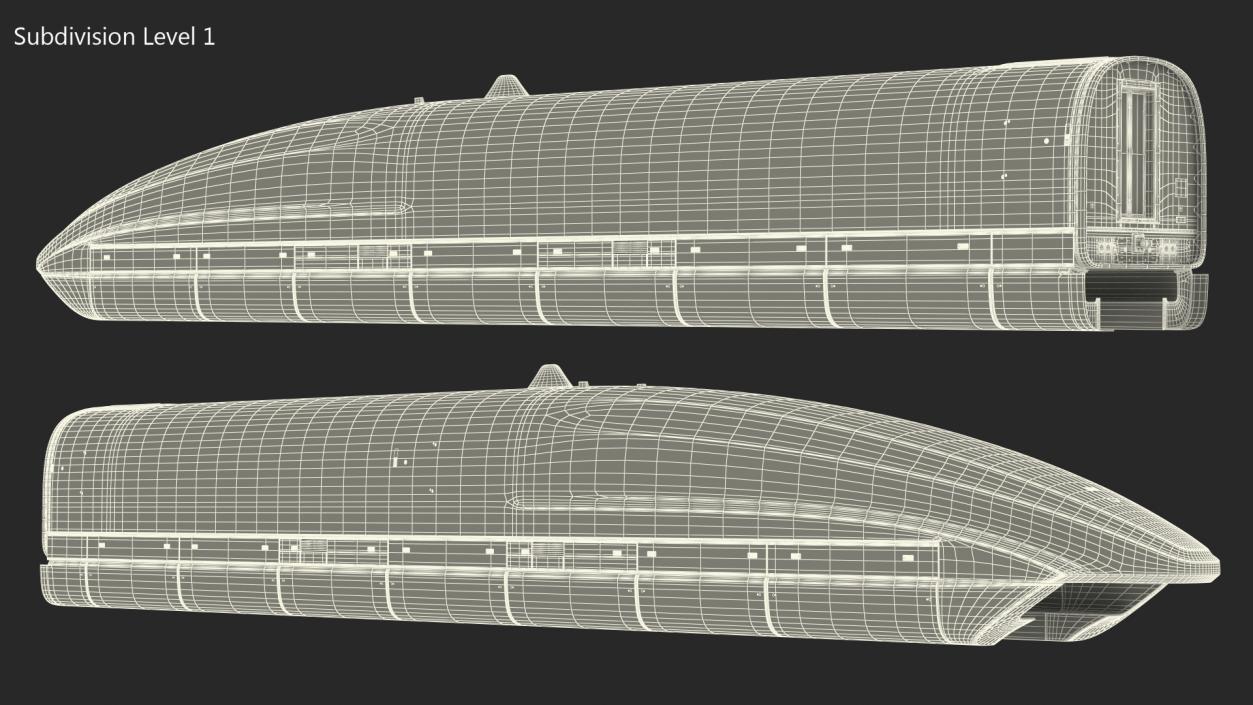 3D model Red Maglev Bullet Train Engine